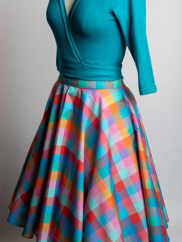 VOORBESTELLEN Cirkelrok, Rainbow Sherbet voor wholesale door Heart of Haute