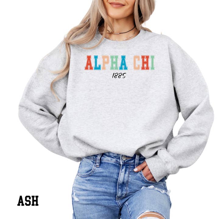 Vintage Varsity Sorority Sweatshirt for wholesale by Kite and Crest