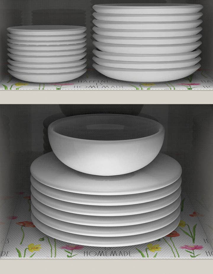 DesignStyles Home – wholesale Lådfodral – Rae Dunn ”Lycka är hemlagad” tvåpack hyllfoder med blommigt tema1