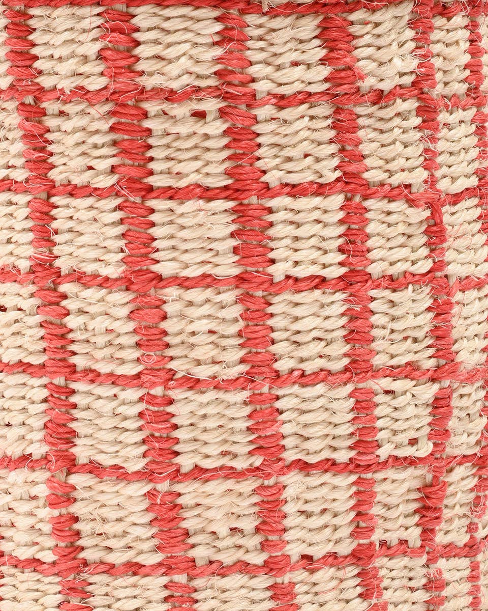 SAHIHI: Red Check Woven Storage Basket | Planter | Toy Basket | Desk Tidy for wholesale on Faire6
