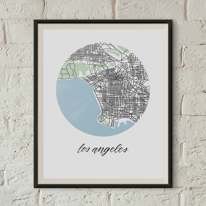 Los Angeles, California Map Print for wholesale by Sophie Kaplan