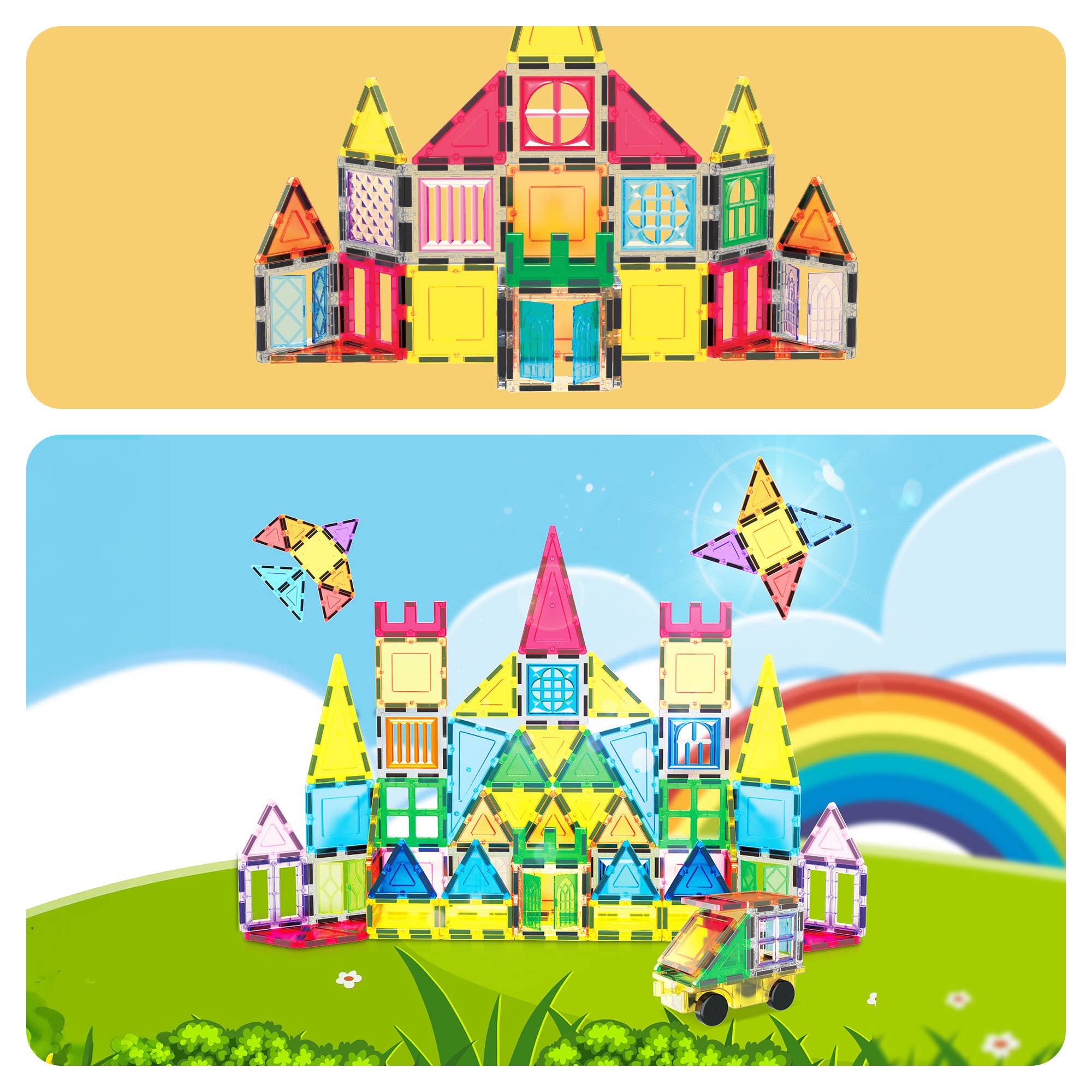 PicassoTiles - Wholesale Toy Set - Kids - PicassoTiles 101pc Magnetic Tile Building Set7