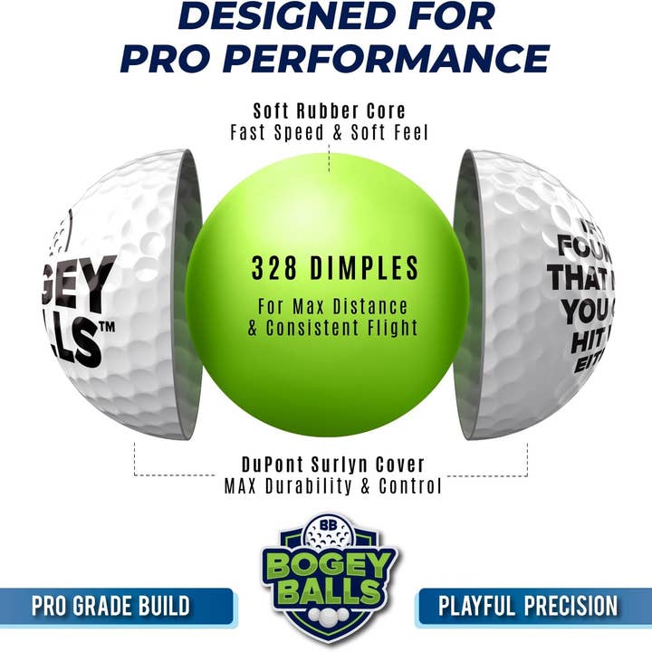 Smith Brands - Wholesale Prank/Gag Gift - Funny Golf Balls - Bogey Balls 3 Pack - Cool Golf Accessory