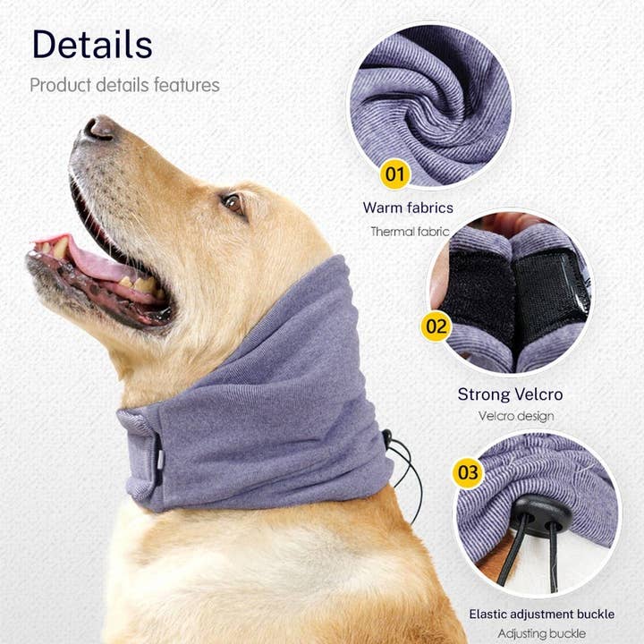 PAWPAWwholesale - Wholesale Pet Snood - Dog - Pet Ear Muffs Dog Calming Head Wrap Adjustable_CWMM74704