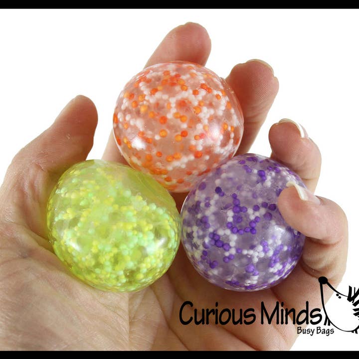 Curious Minds Toys - Wholesale Stress relief ball/dough - 1 Individually Wrapped Small Amazing 1.5" Confetti Stress (10