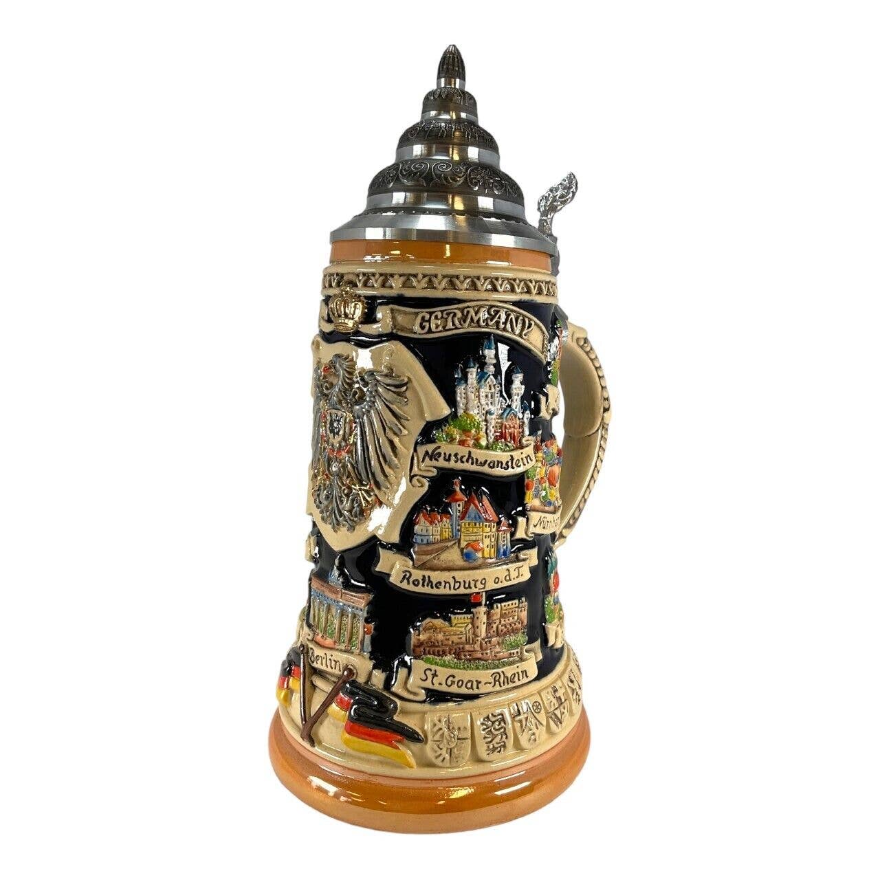 Pinnacle Peak Trading - Wholesale Beer Glass/Mug - Deutschland Germany Eagle City Panorama German Beer Stein2