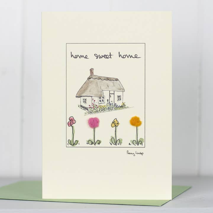 Home Sweet Home Card with Wool Finish | C6 Housewarming Card for wholesale by Papersheep UK