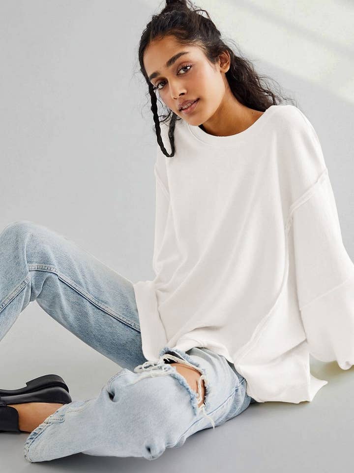 Lily Clothing - Wholesale Hoodie - Women's - CREWNECK LONGSLEEVED SPORTS LOOSE HOODIE_CWOHOL0512