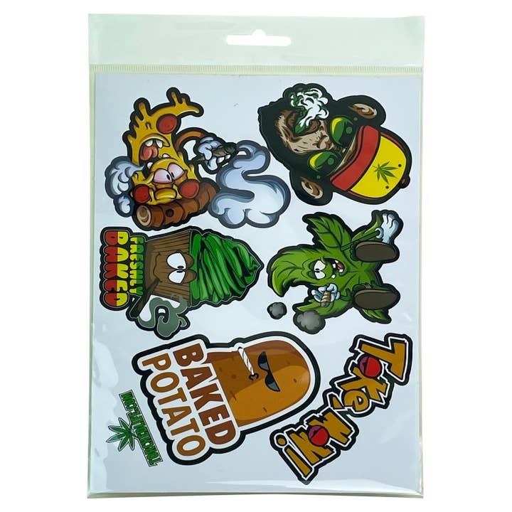 Torched Life - Wholesale Sticker - Marijuana Stickers - Cartoons- Set of 6