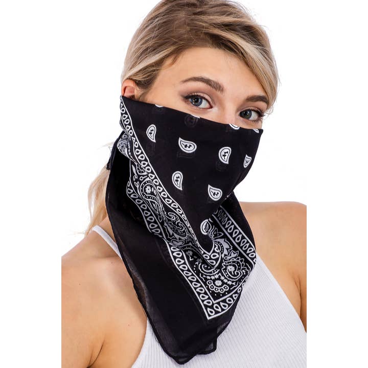 Cap Zone - Wholesale Bandana - Women's - Classic Paisley Print Square Cotton Bandana