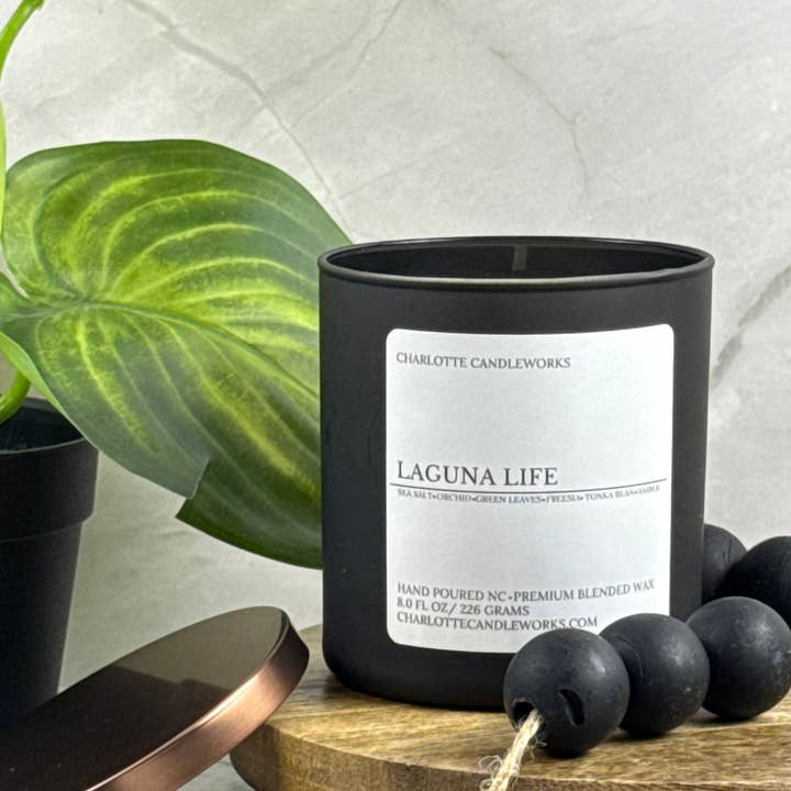 Charlotte Candleworks - Wholesale Jar/Filled Candle - 8 oz Candle - Laguna Life1