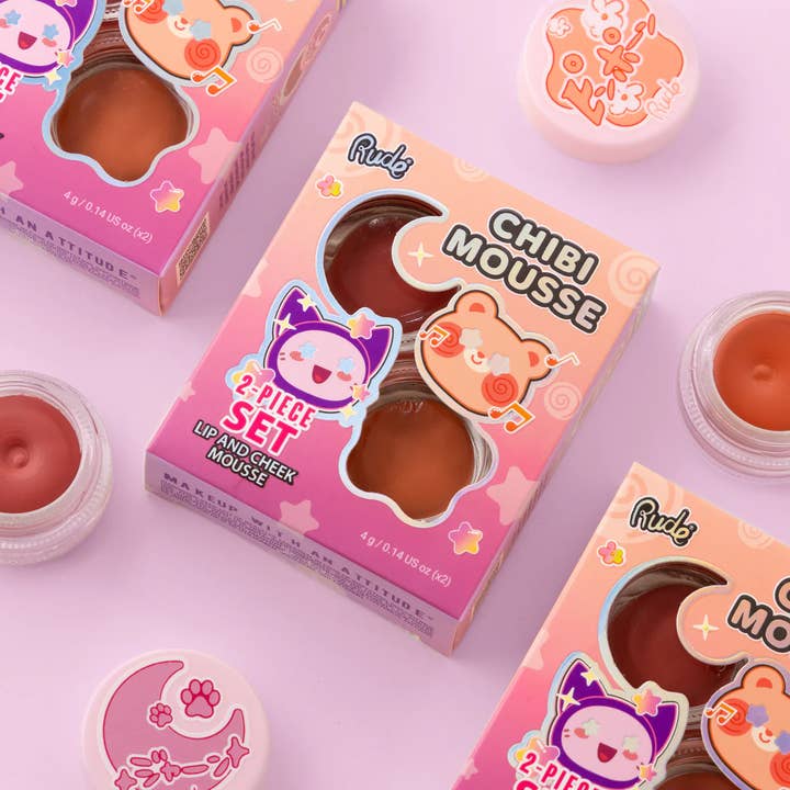 Colección de Manga Chibi Set Dúo Chibi Mousse para venta al por mayor de Rude Cosmetics
