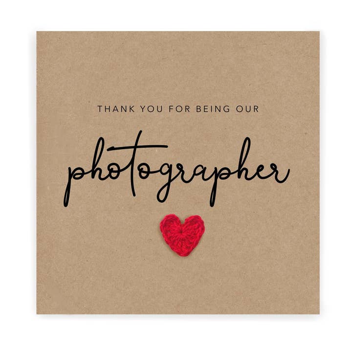 Thank You For Being Our Photographer, Wedding Party Thank Yo for wholesale by Fifi's Handcrafted