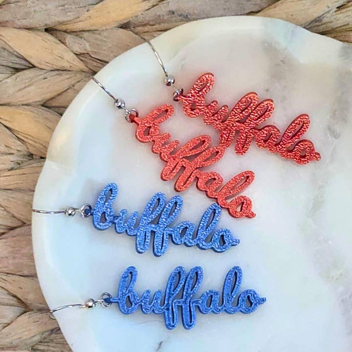 ModoWorks - Wholesale Dangle Earrings - Buffalo Script Earrings1