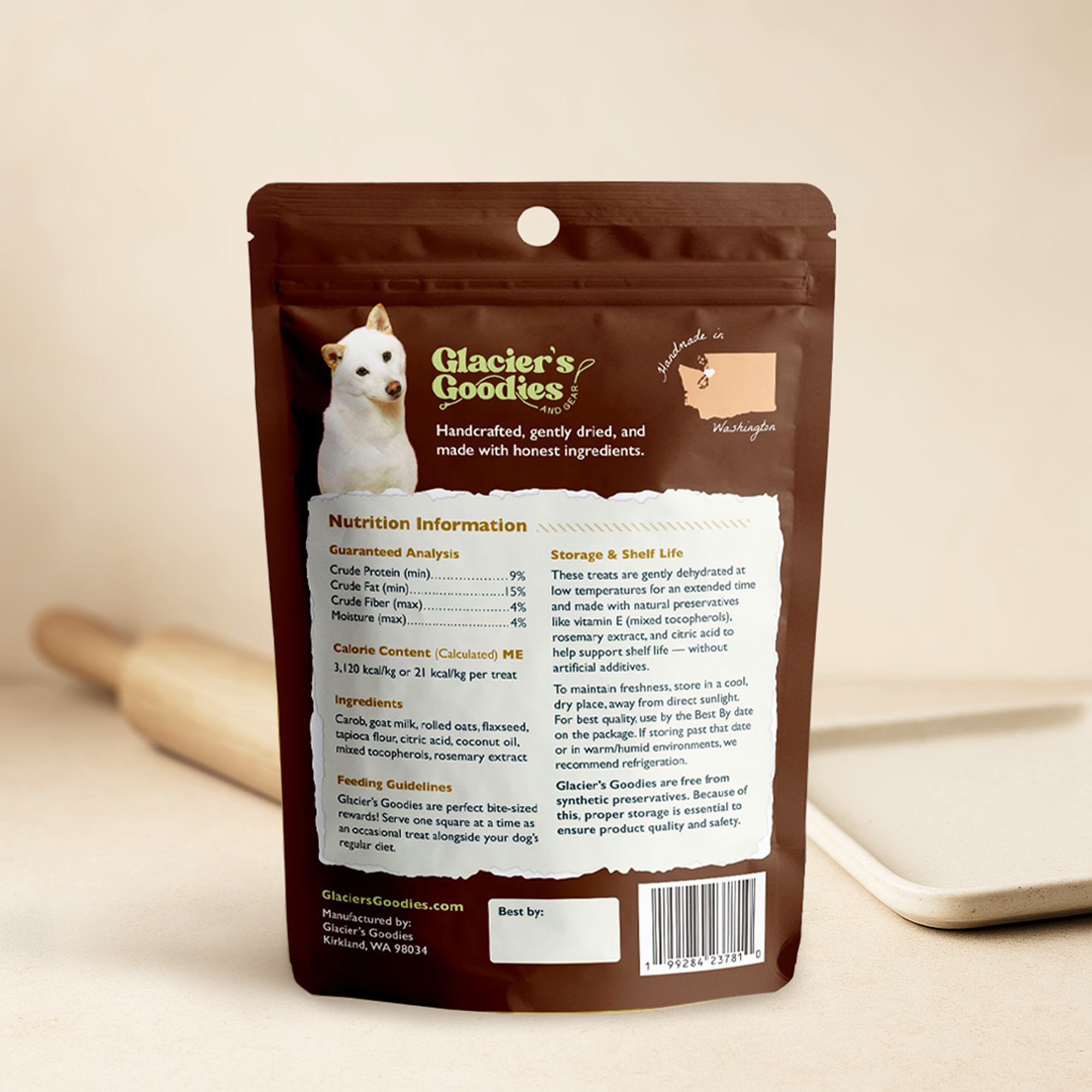 Glacier's Goodies - Wholesale Pet Treats - Dog - Goat Milk Dog Treats – Carob (7oz) 6pack1