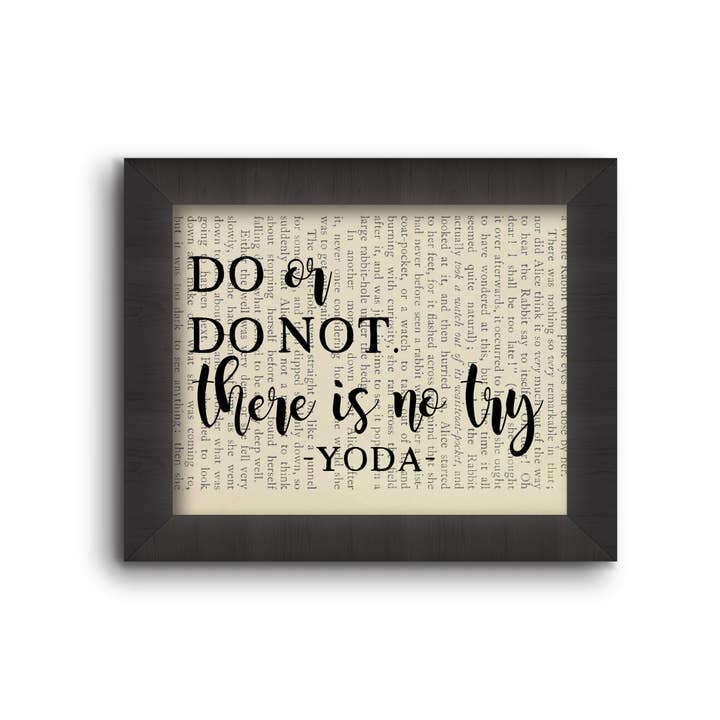 Cecelia Rose Book Page Art - Wholesale Art Print - Yoda Quote 'Do or Do Not There Is No Try' Art Print