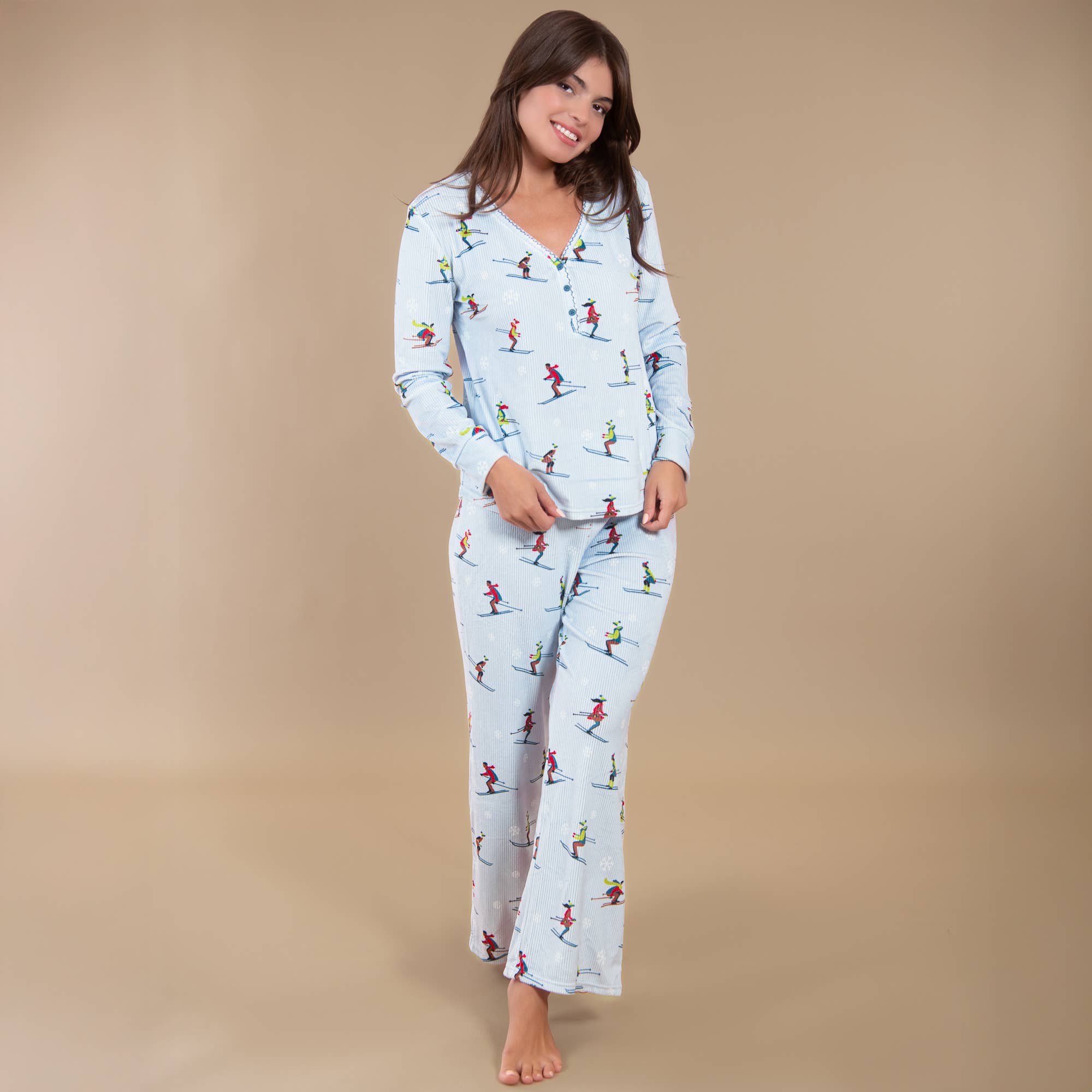 Amanda Blu - Wholesale Sleepwear Bottom - Women's - It's Snow Time Ski Pajama Pants | Snowy Winter PJ Bottoms1