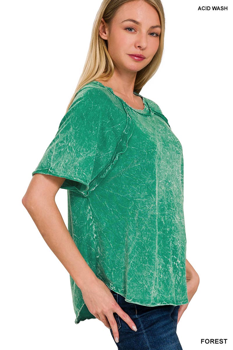 42POPS - Vendita all'ingrosso Maglietta - Donna - ",....Magliette a maniche raglan lavate con effetto stropicciato e toppa posteriore5