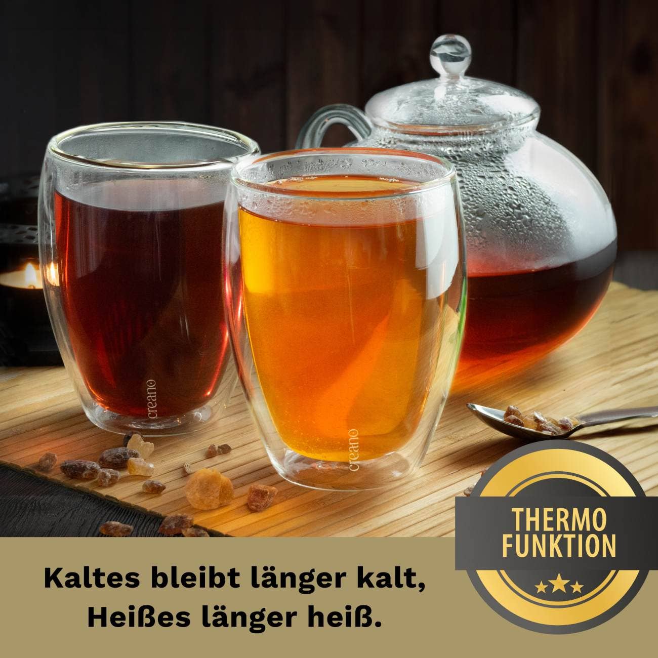 Creano - Wholesale Drinking Glass/Cup - Creano double-walled glasses in gastro quality, set of 4, 400ml6