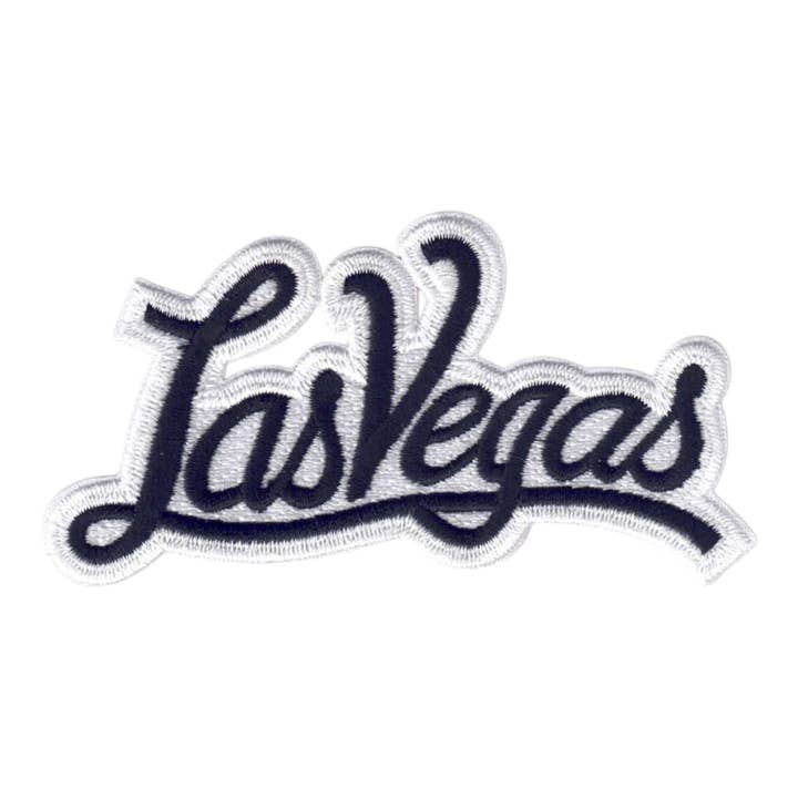 Las Vegas Script Patch Preto em Branco - 5252-01/39 por atacado de Happy Wood Products