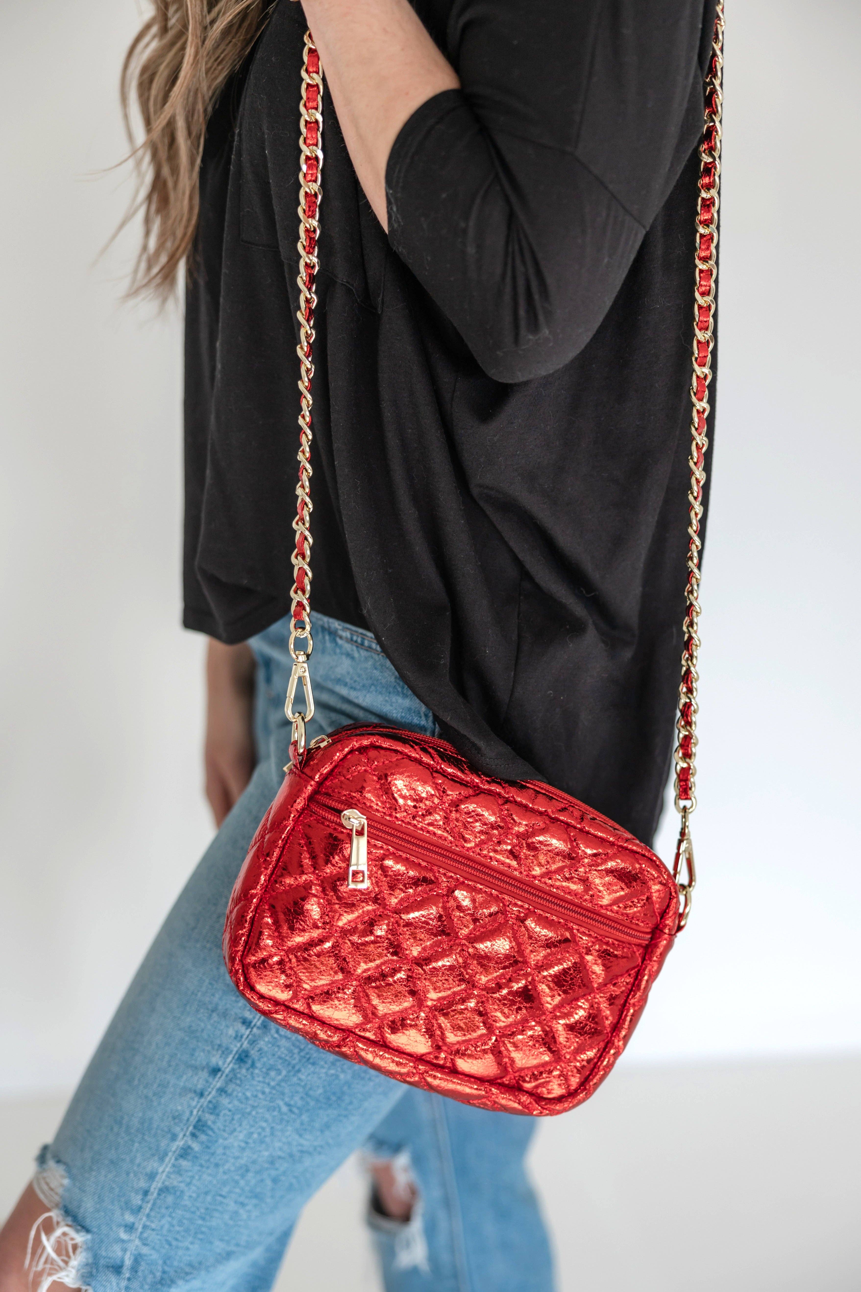 Thomas and Lee Company – Engroshandel Crossbodytaske - Dame – SueEllen quiltet lille crossbody-taske med guldkædestrop20