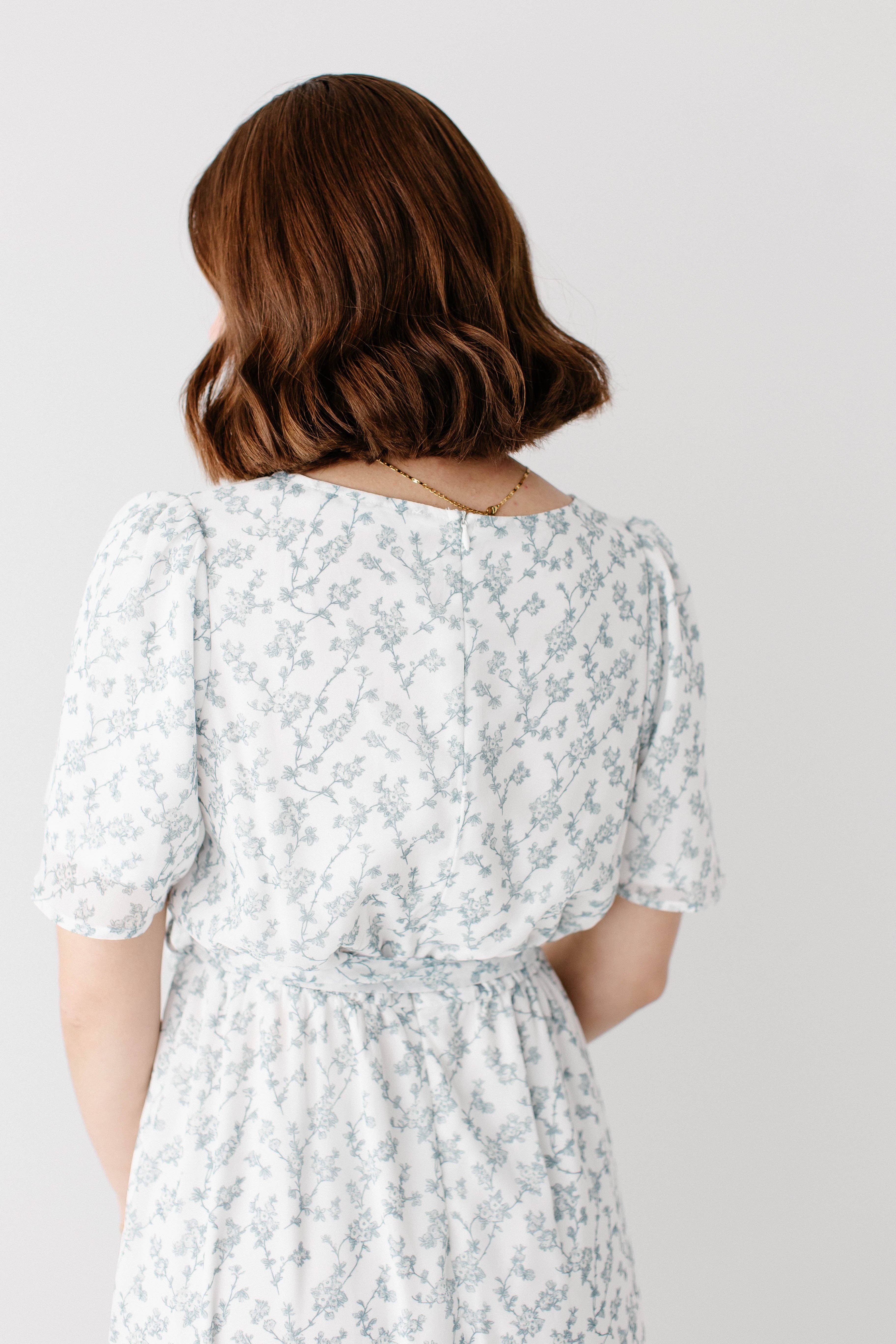 Sage 'Esther' Floral Print Maxi Dress for wholesale on Faire7