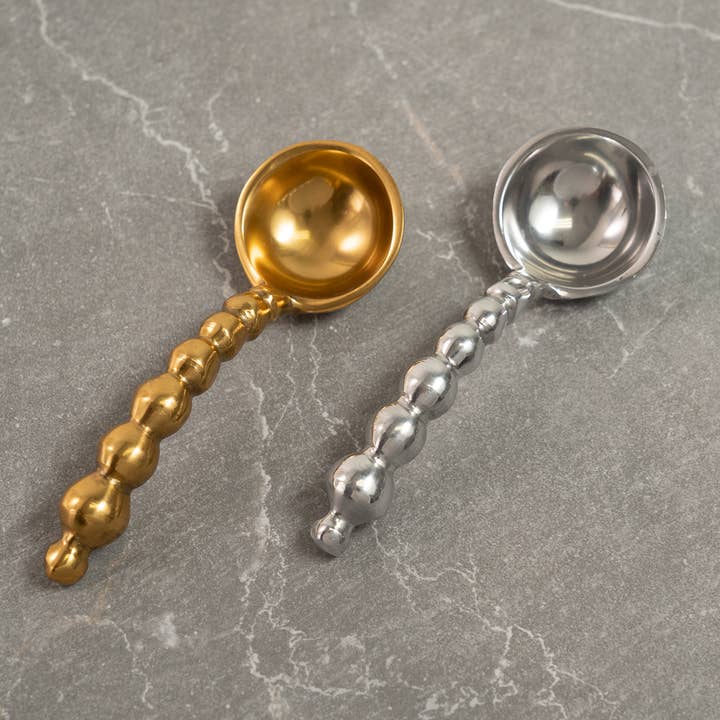 India Handicrafts Inc - Wholesale Serving Utensil - Gilded Beaded Handle Spoon