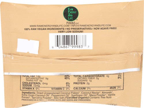 Rawkin Raw - Vendita all'ingrosso Biscotti - Amaretto alla menta con Spirulina (1 confezione da 12 amaretti)2