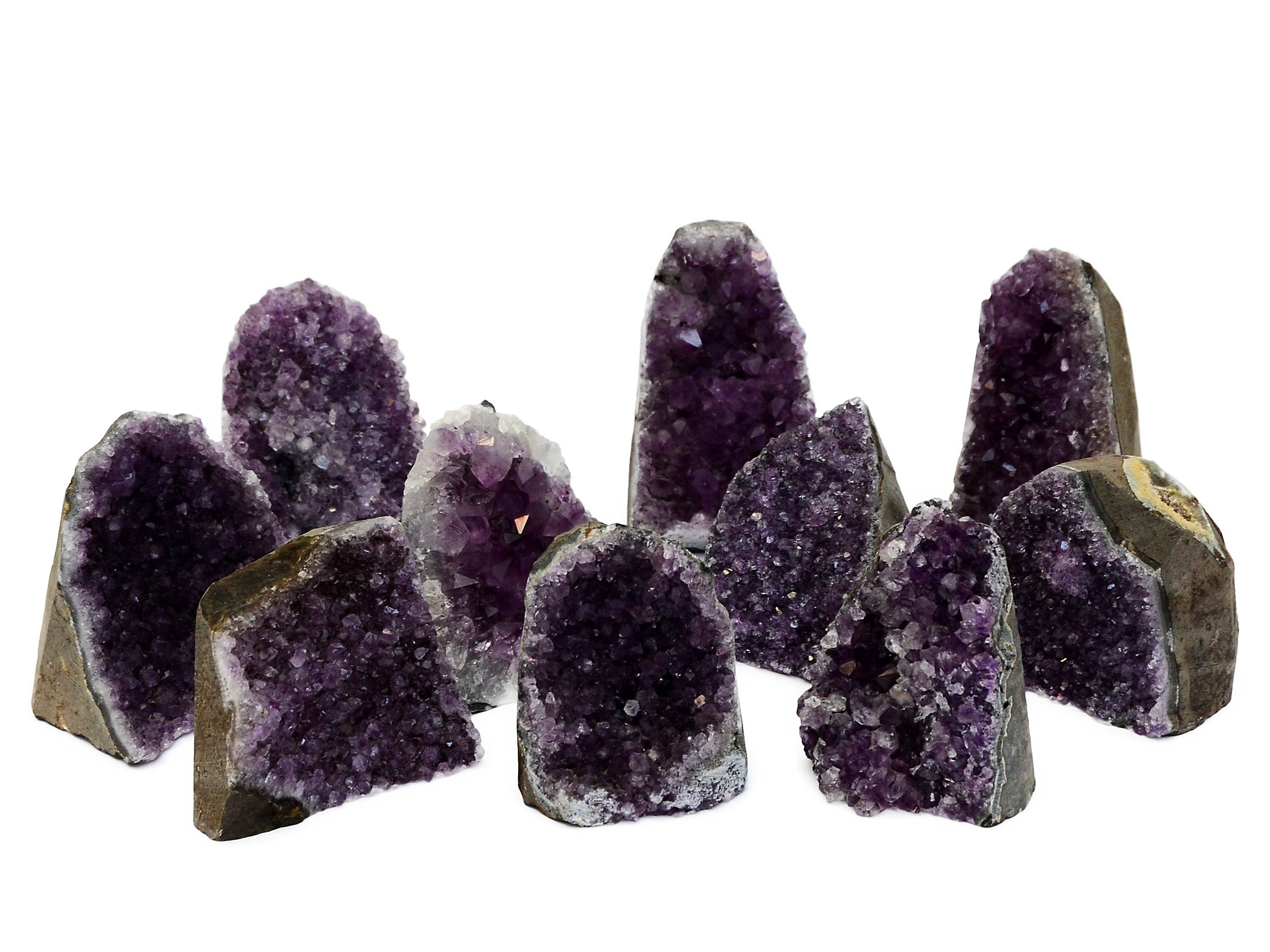 Kaia & Crystals – Großhandel Spiritueller Stein/Kristall – Druzy Amethyst geschnittene Basis (Uruguay) A++ Qualität - Los 1 kg (2-3 Stück)3