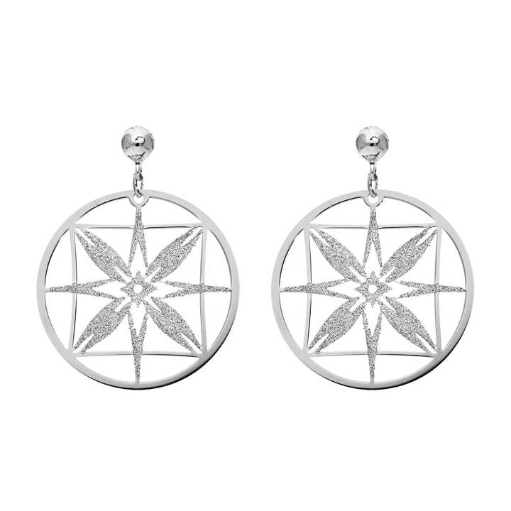 Constellation rhodium silver earrings for wholesale by ORUS BIJOUX