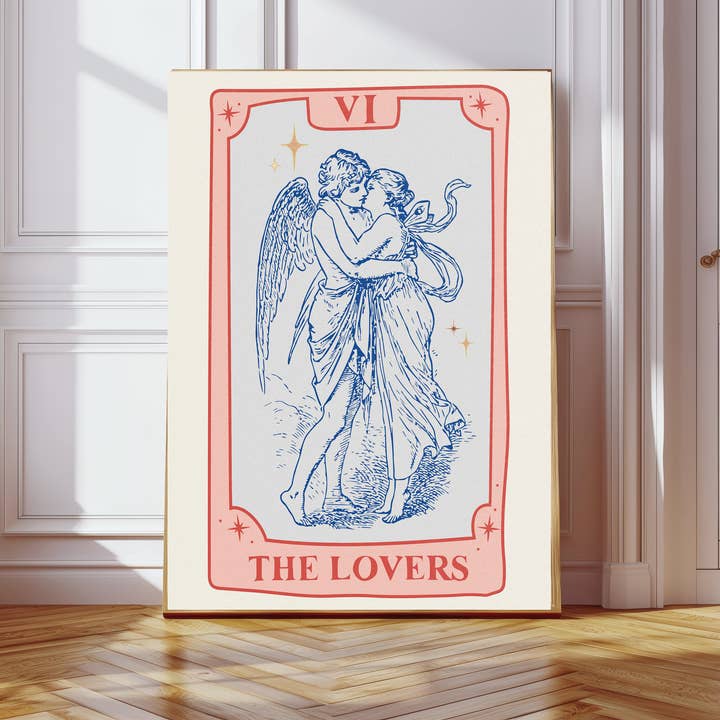 Vintage Tarot Card 'The Lovers' Art Print for wholesale by Kumo Art Prints