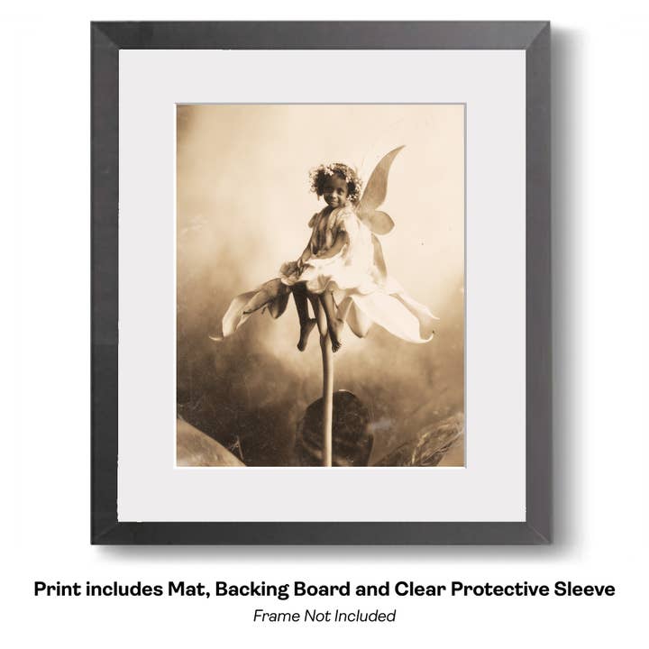Mowbi - Wholesale Art print - Vintage Historic Photo Fairy with Frog Art Print - Fairies 8"x10" Artwork13