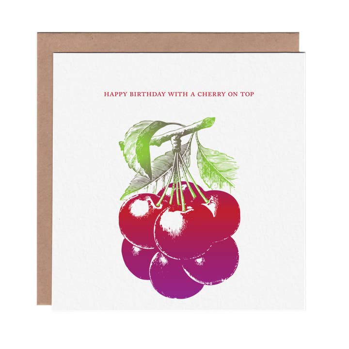 Cherry On Top Birthday Greeting Card for wholesale by Ampersand M Studio