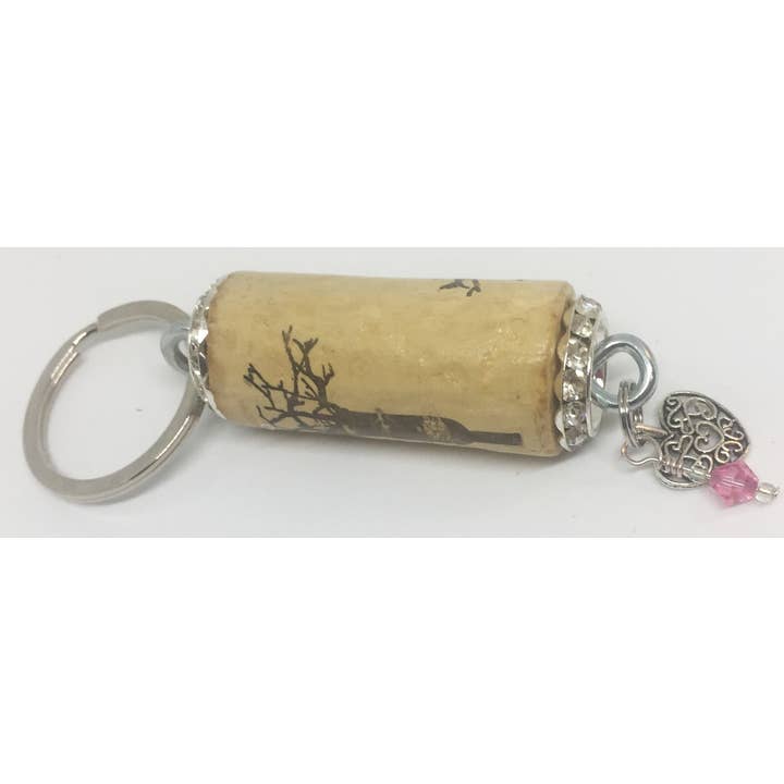 The Wine Steward LLC - Wholesale Keychain - Women's - Heart Charm Rhinestone Design Keychain