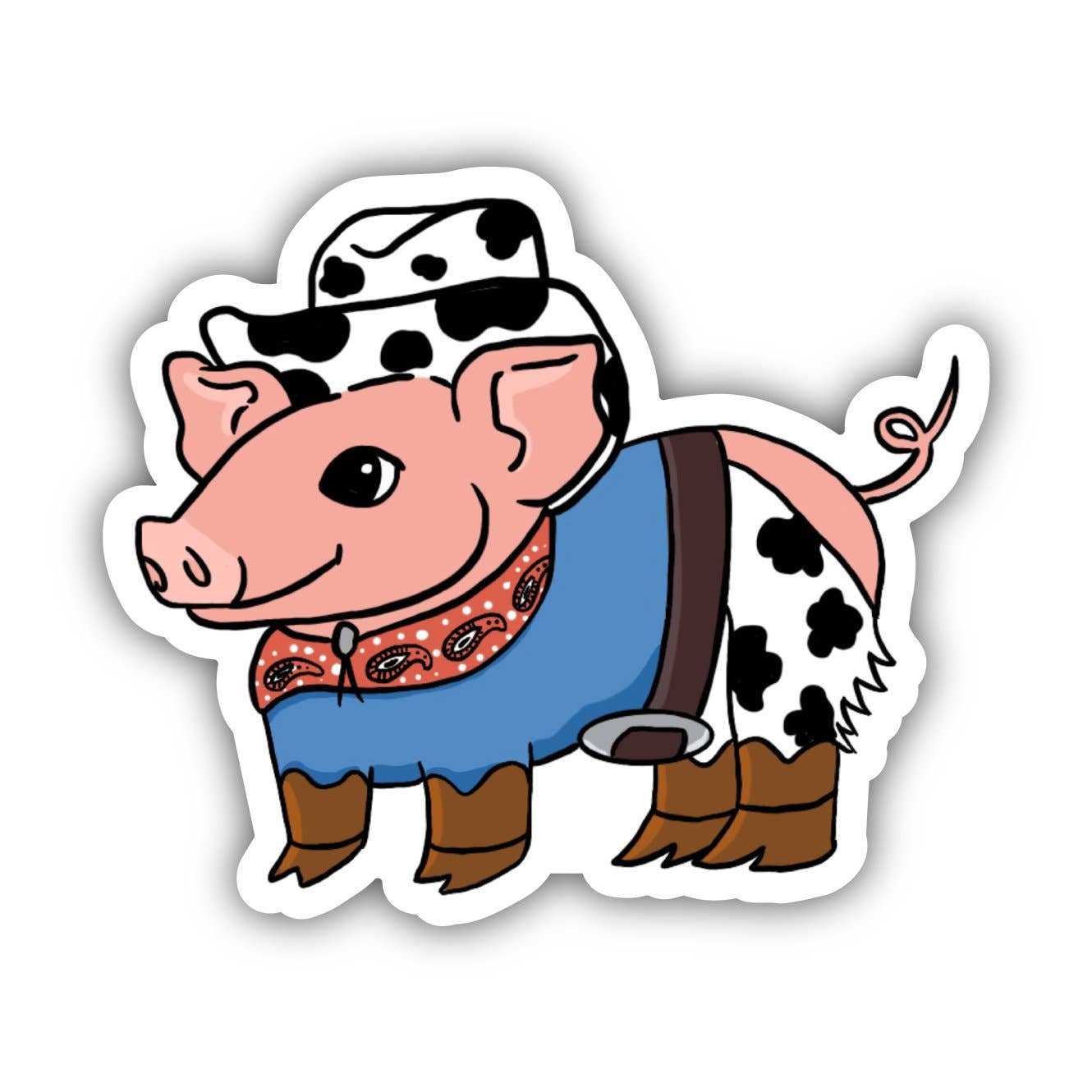 Big Moods - Wholesale Sticker - Pig Cowboy Halloween Costume Sticker