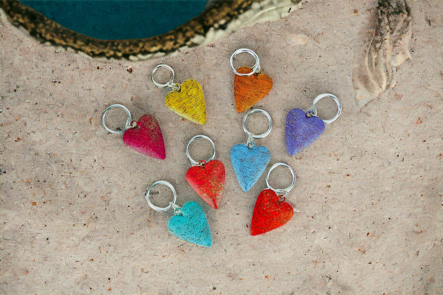 Whimsies - Wholesale Keychain - Unisex - Heart Keychain metal art accessories Valentines recycle USA3