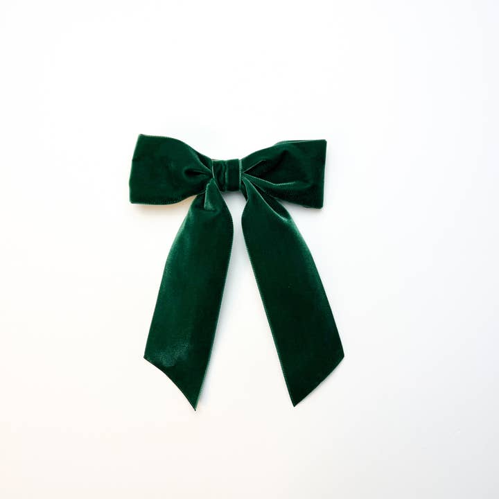 Grace & Grandeur - Wholesale Hair Bow - Women's - Large Velvet Hair Bow Barrette for Women | Bailee Bow23