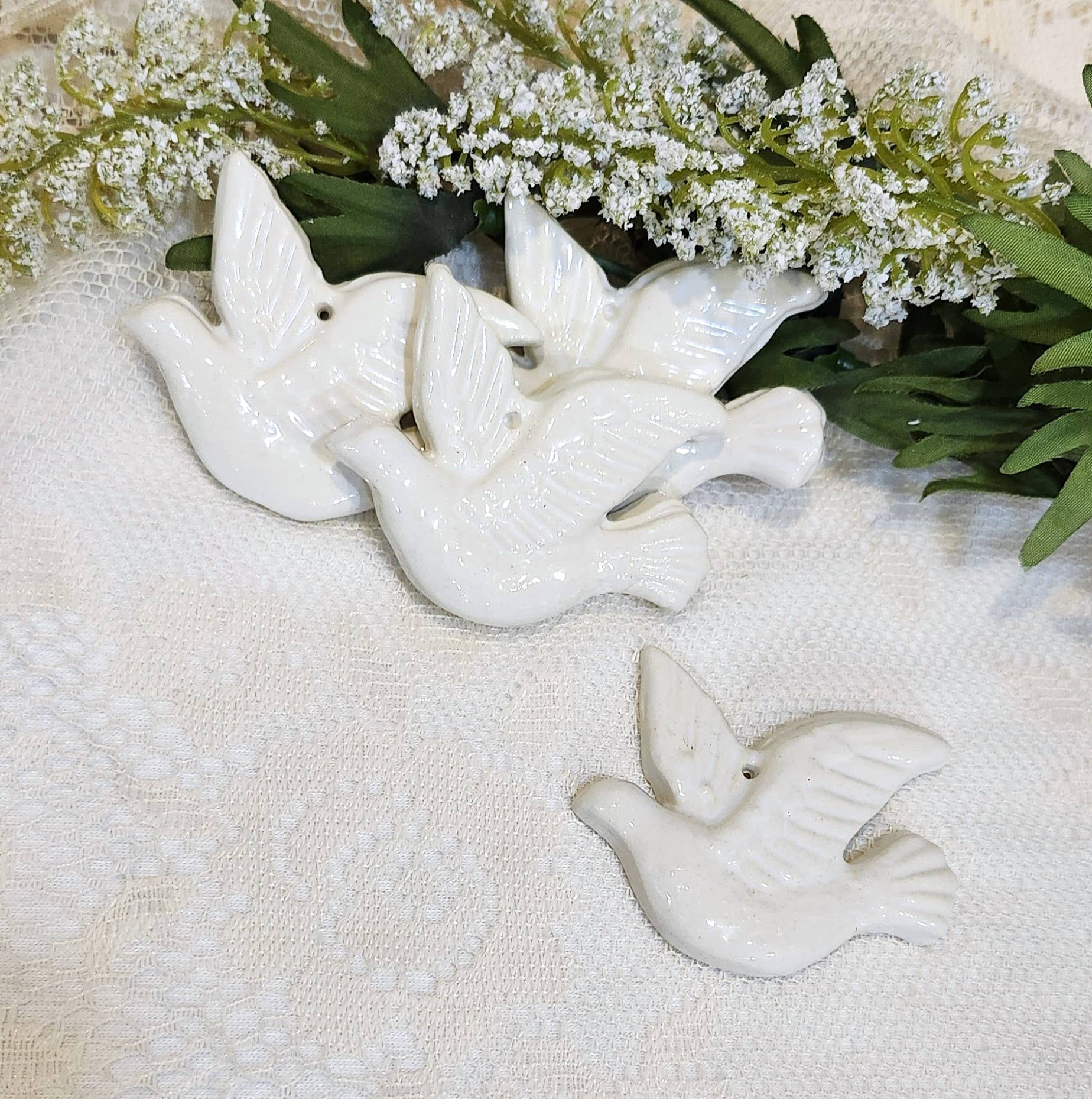 Engage Art Studio - Wholesale Ornament - White Dove Ceramic Ornament