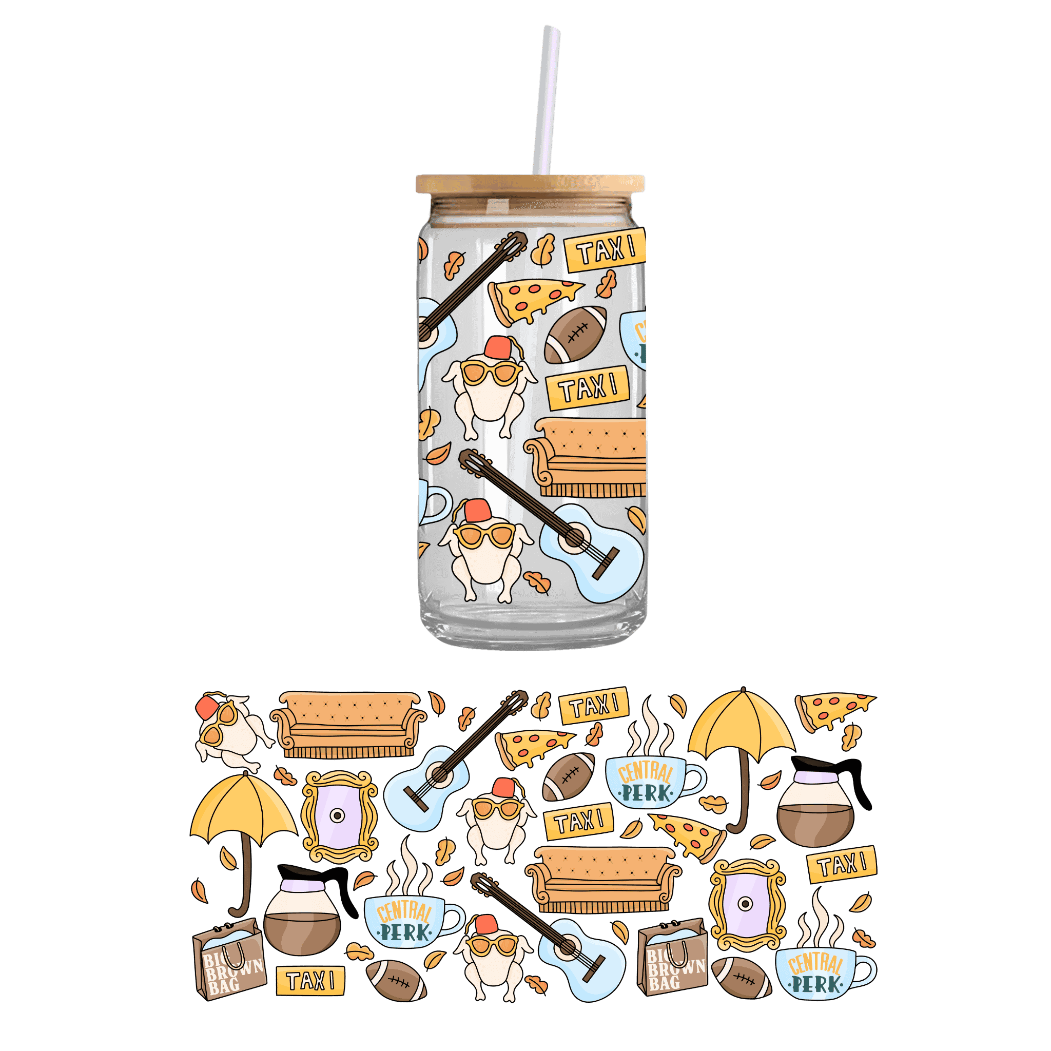 Teddy Transfers - Wholesale Sublimation Transfer - Friendsgiving UV DTF Cupwrap0