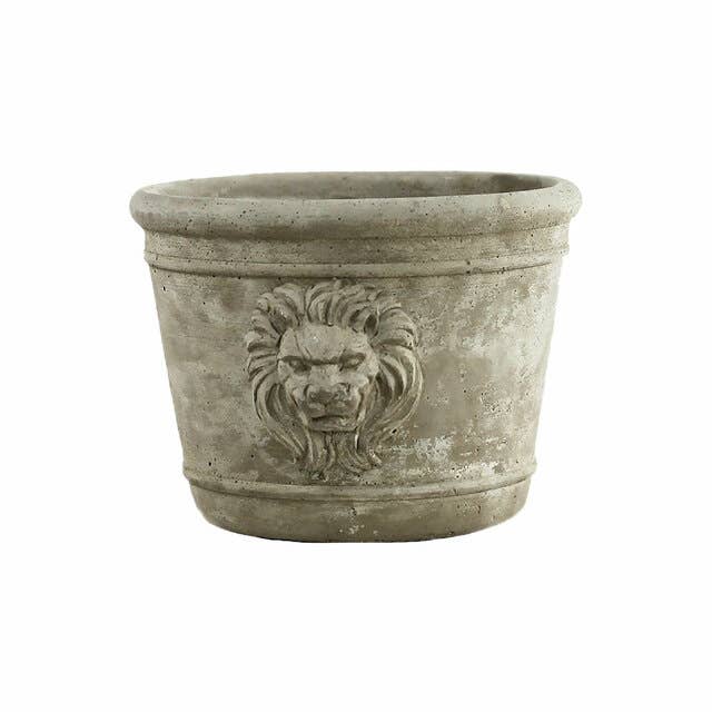 Vagabond Vintage - Wholesale Plant Pot - Medium Lion Head Cement Planter1