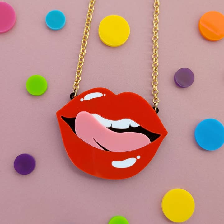 Art Of Drag Lips Necklace for wholesale by Sugar and Vice