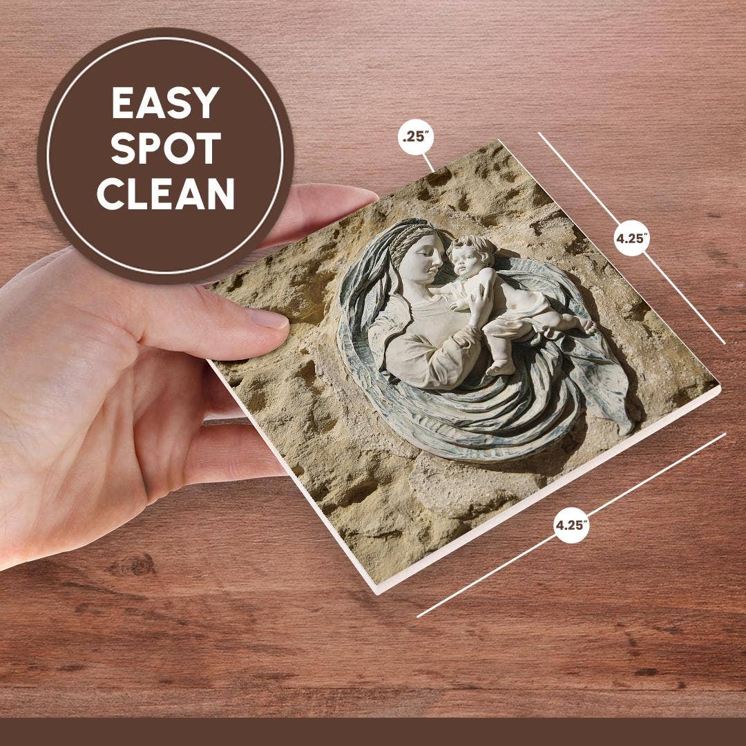 3dRose - Wholesale Coffee Mug - 3dRose, Valletta, Malta. Walled city, Mother and a child fresco on limestone., Coaster6