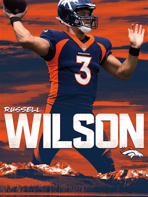 Denver Broncos Russell Wilson Sports Poster Size 24X36 for wholesale by Posters Wholesale