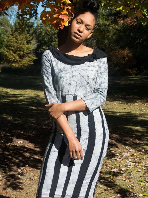 Bodycon Dress With Scarf Collar for wholesale by Cadling Fashions Ltd