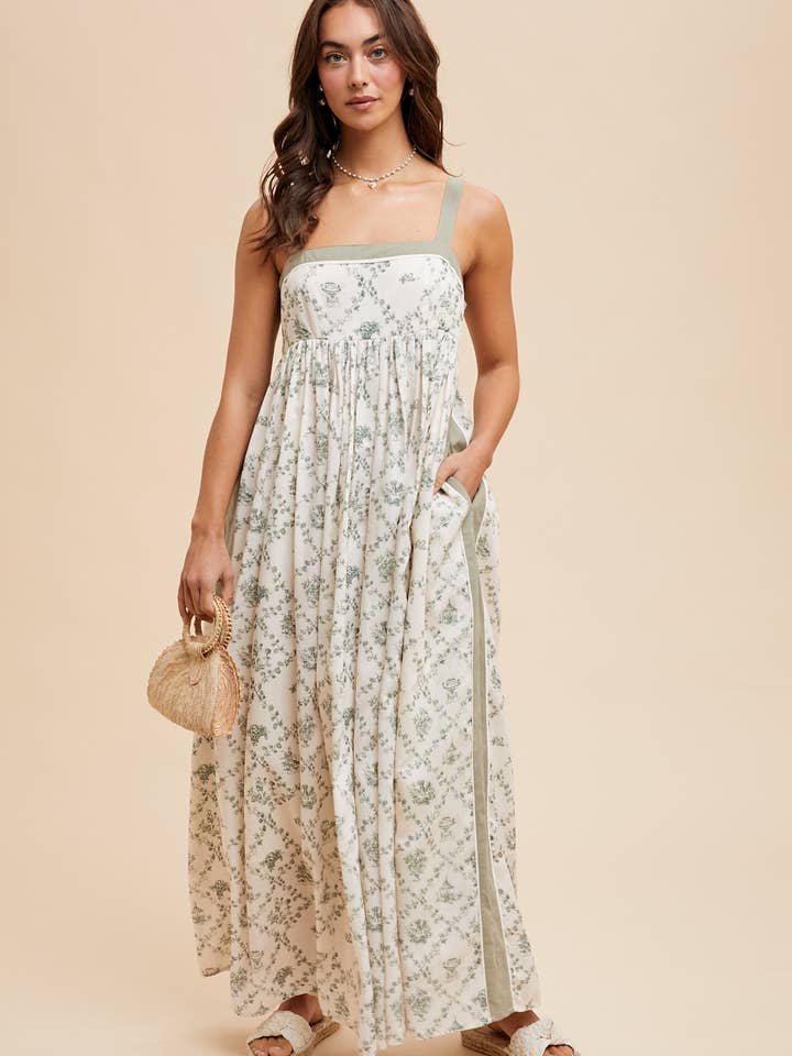 MAXI SANS MANCHES À IMPRIMÉ TOILE pour la vente par In Loom