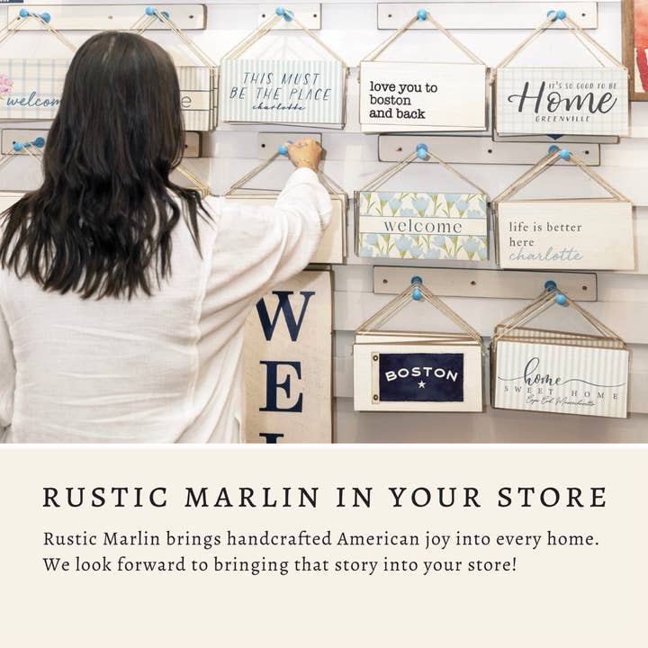 Rustic Marlin Personalized Home Decor - Wholesale Sign - Welcome Shamrocks Twine Hanging Sign5