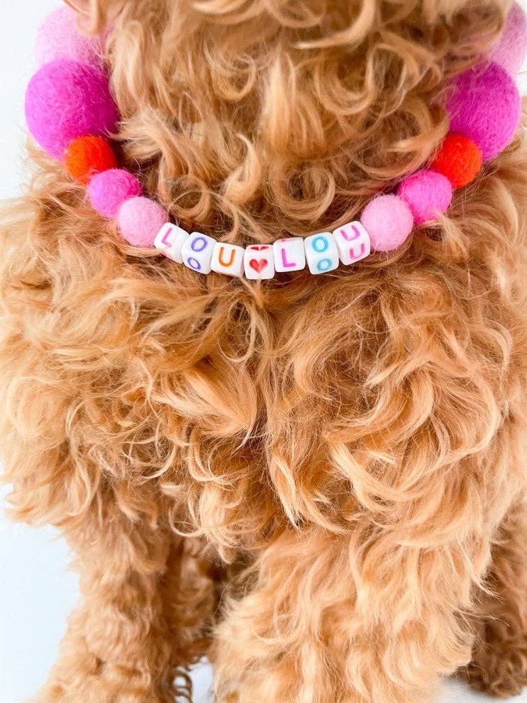 Puppies & Pom Poms - Wholesale Pet Collar - Dog - Pink - Personalised Pom Pom Dog Collar31