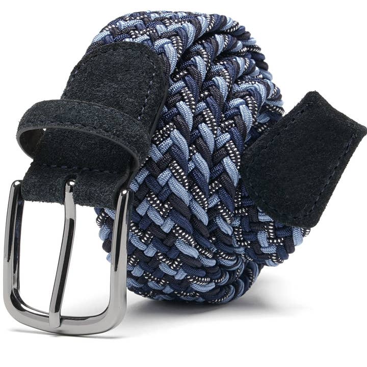 Elastic Braided Belt Golf Belt for Men -15#4(Navy/black/blue for wholesale by Fabio Valenti