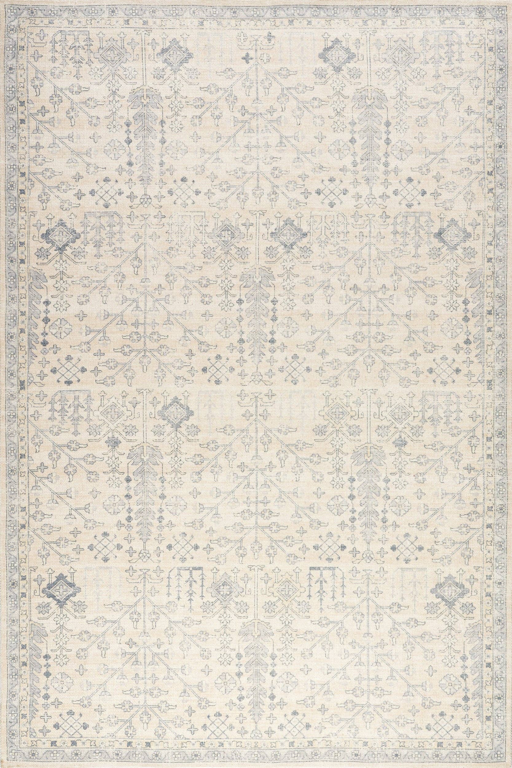 Slate Blue Flora Wool and Cotton Area Rug for wholesale on Faire0