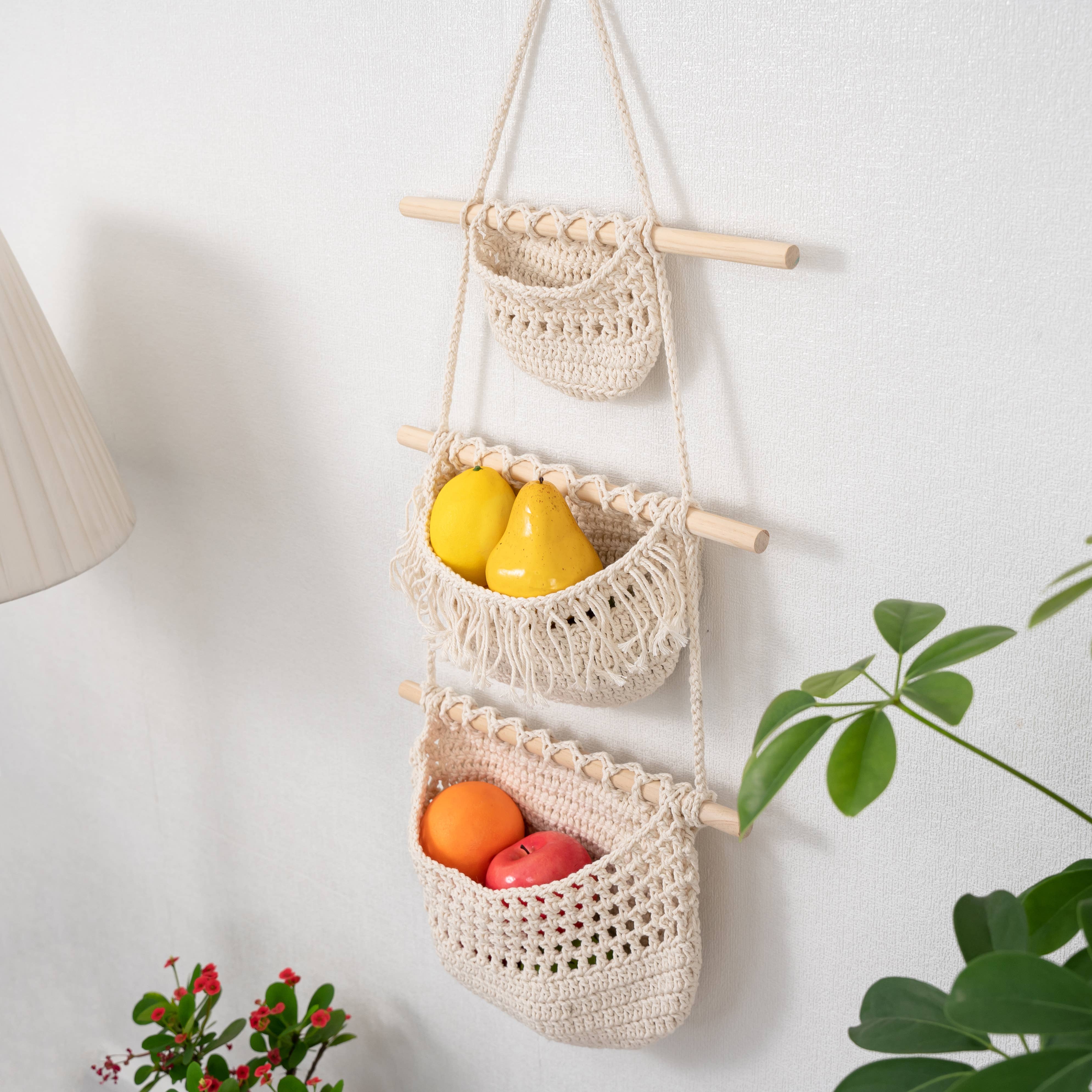 Sparkle Being - Wholesale Kitchen Storage/Organizer - Fruits, Vegetable, Storage Organize Bag Macrame Wall Hanging3